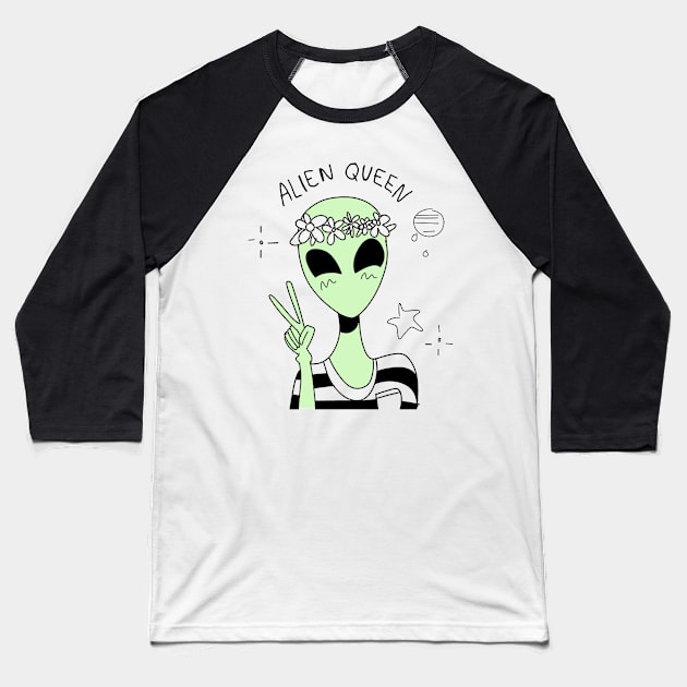 kawaii alien queen Baseball T-Shirt by tirani16